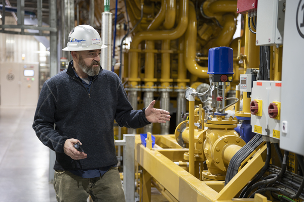 A NorthWestern Energy employee gives a tour of the Yellowstone County Generating Station.